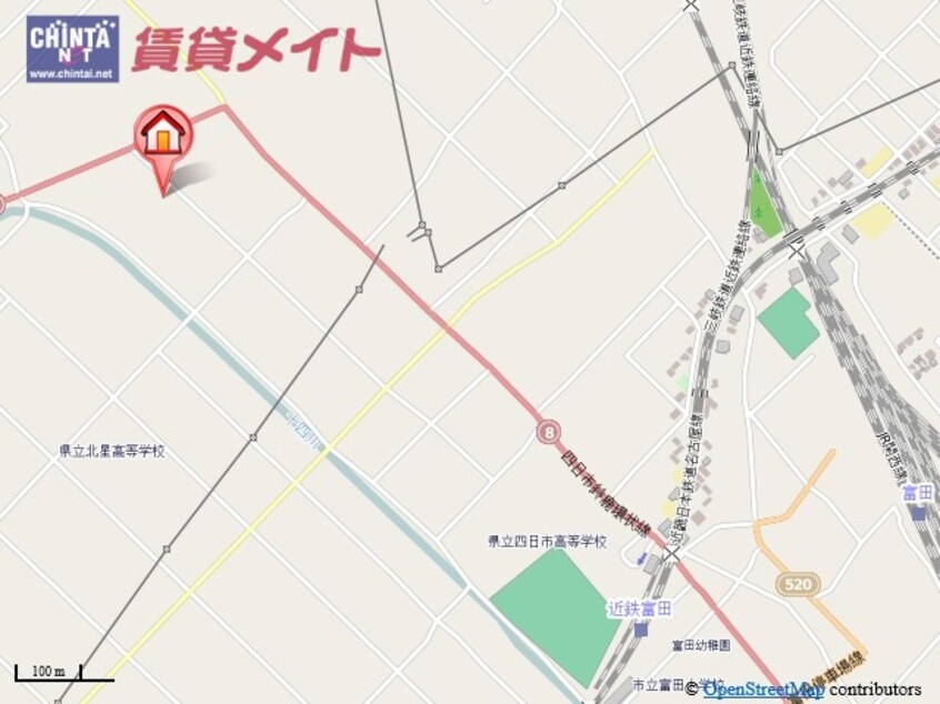 地図 藤井様借家