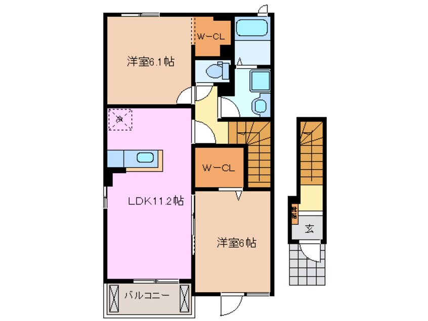 間取図 カーザ　ソル　レヴェンテ　Ａ