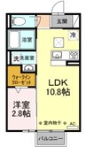 パプリカ 1LDKの間取り