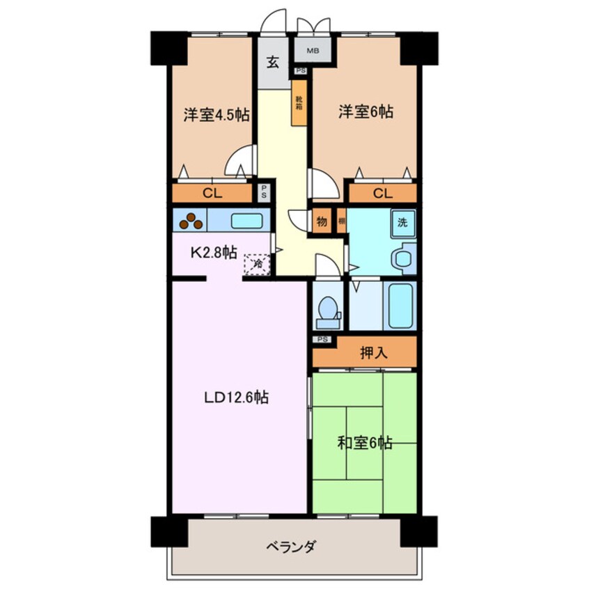 間取図 ガーデンプラザファミール富田　１２０３号室