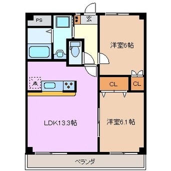 間取図 エバーグレース西富田