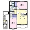 パークヒルズＫ　Ａ 2LDKの間取り