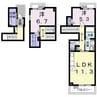ベルエクレ 2LDKの間取り