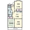 ビューラー今井 3DKの間取り