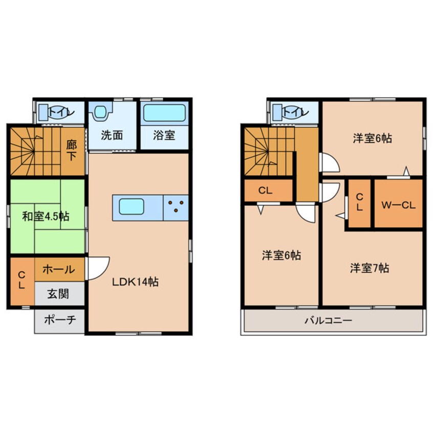 間取図 クリアヒルズ瑞浪A棟