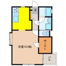 フローラルパレス 1Kの間取り
