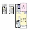 アステール ＡＯ Ⅰ 1LDKの間取り