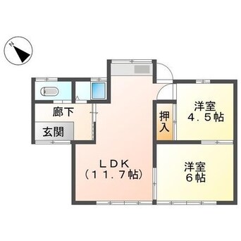 間取図 岩作早稲田貸家1