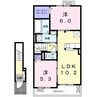 あずさ館 2LDKの間取り