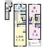 名古屋市営地下鉄鶴舞線/赤池駅 徒歩18分 2-3階 築13年 2LDKの間取り