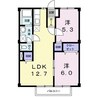 ワイドビュー白沢 2LDKの間取り