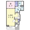 グレイス コロク 1LDKの間取り