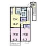 ローズデール 2DKの間取り