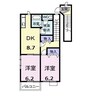 ローズデール 2DKの間取り