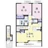 ル・シエルⅠ 2LDKの間取り