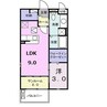 アリアスⅠ 1LDKの間取り