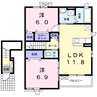 ロコ ソレイユ アン 2LDKの間取り