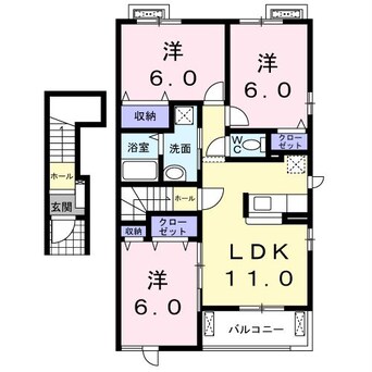 間取図 名鉄瀬戸線/印場駅 徒歩26分 2階 築13年