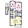 ルーセントヒルズＡ 2LDKの間取り