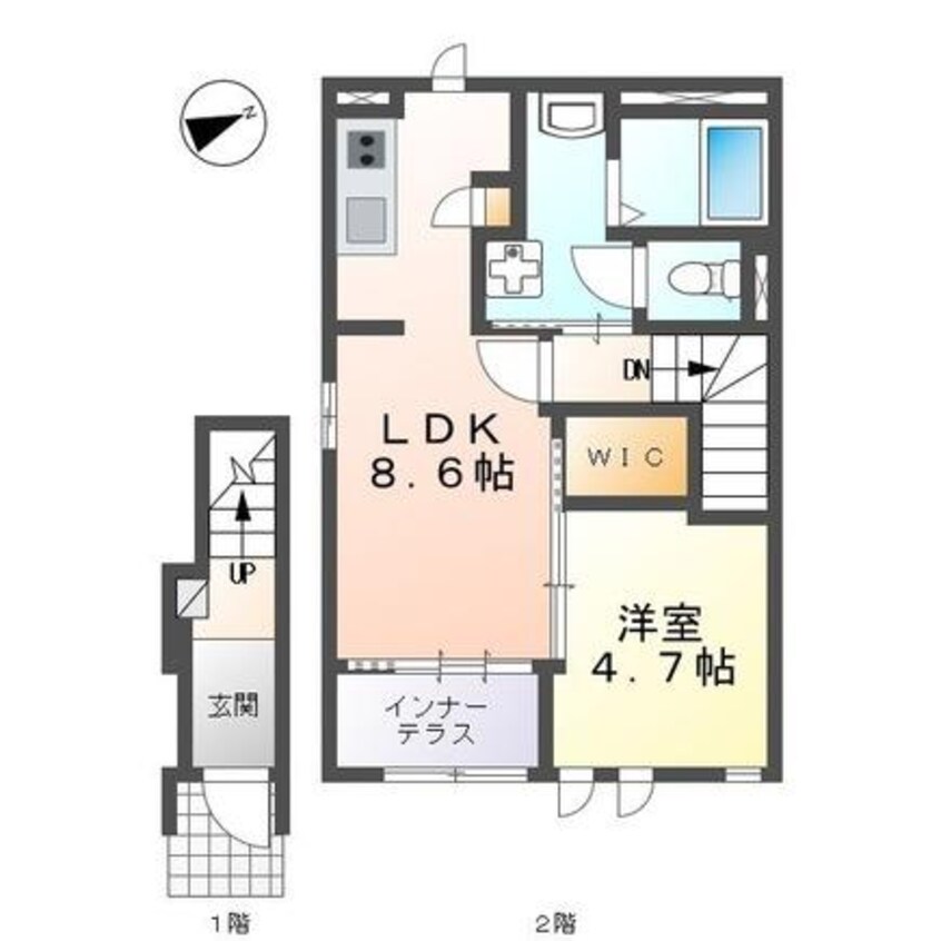 間取図 ＢＥＲＧ　Ｗ（ベルク若宮）