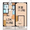 マンション菜の花5 1LDKの間取り