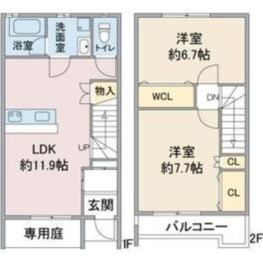 間取図 ルーミナス　タウン　1号棟2号棟