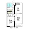 グリーンピア長久手B棟 2DKの間取り