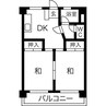 パラシオン喜多山 2DKの間取り