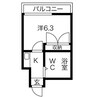 E-STORY小幡 1Kの間取り