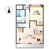 リアン 1LDKの間取り