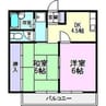 ヒルズ喜多山 2DKの間取り