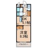 オータム・ライト5 1DKの間取り