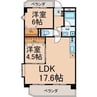 三幸マンション 2LDKの間取り