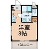 オータム・ライト2 1Kの間取り