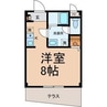 オータム・ライト2 1Kの間取り