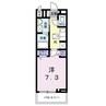 エザンス川北 1Kの間取り