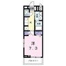 エザンス川北 1Kの間取り