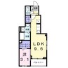 リガーレ　シダミ 1LDKの間取り