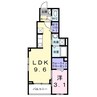 リガーレ　シダミ 1LDKの間取り