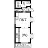 第3メゾン高安 1DKの間取り