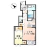 パインフィールド 1LDKの間取り