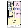 サンライトレジデンス 2LDKの間取り