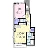 アルベンセⅡ 1LDKの間取り