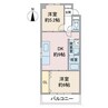 フェアモント21 2DKの間取り