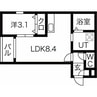 メイクスR守山 1LDKの間取り