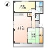 フラット晴丘 2LDKの間取り