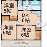 菜の花Ⅲ 3DKの間取り