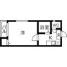 アミティエ喜多山 1Kの間取り