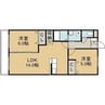 日比野ハイツ 2LDKの間取り