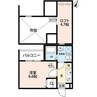 T.A.東山町ⅡC棟 1Kの間取り